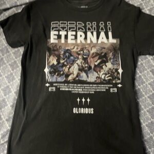 Gray/White Graphic T-Shirt with Eternal Print